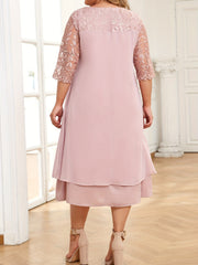 Mesh Floral Flocked Layered Wedding Dress