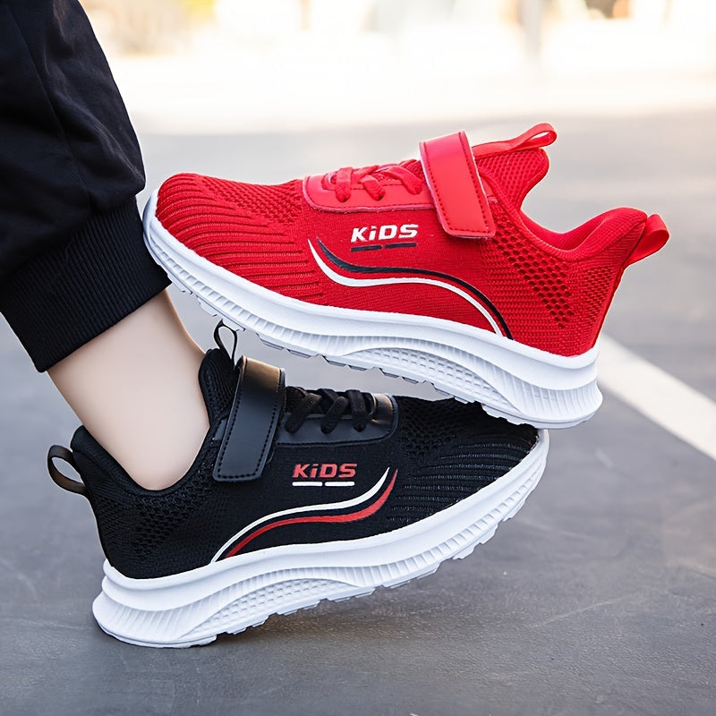Girl's Hook And Loop Fastener Running Shoes Anti skid Sneakers