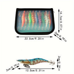 10pcs Squid Hook Set Bionic Fishing Lure Luminous Squid Jigs Sea Fishing Tackle