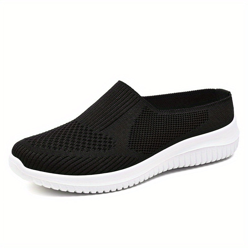 Women's Breathable Woven Mule Sneakers Slip On Outdoor Shoes