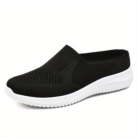 Women's Breathable Woven Mule Sneakers Slip On Outdoor Shoes