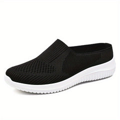 Women's Breathable Woven Mule Sneakers Slip On Outdoor Shoes