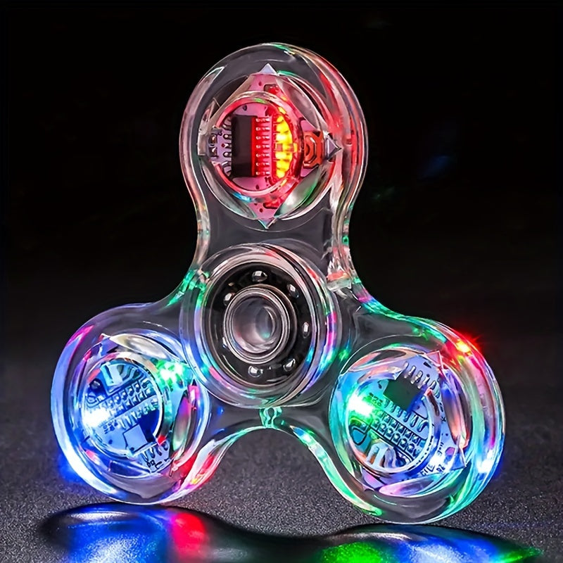 LED Crystal Fingertip Light Rotating Toy