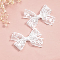 2pcs Girls Lace Bow Hair Clips Hair Accessories