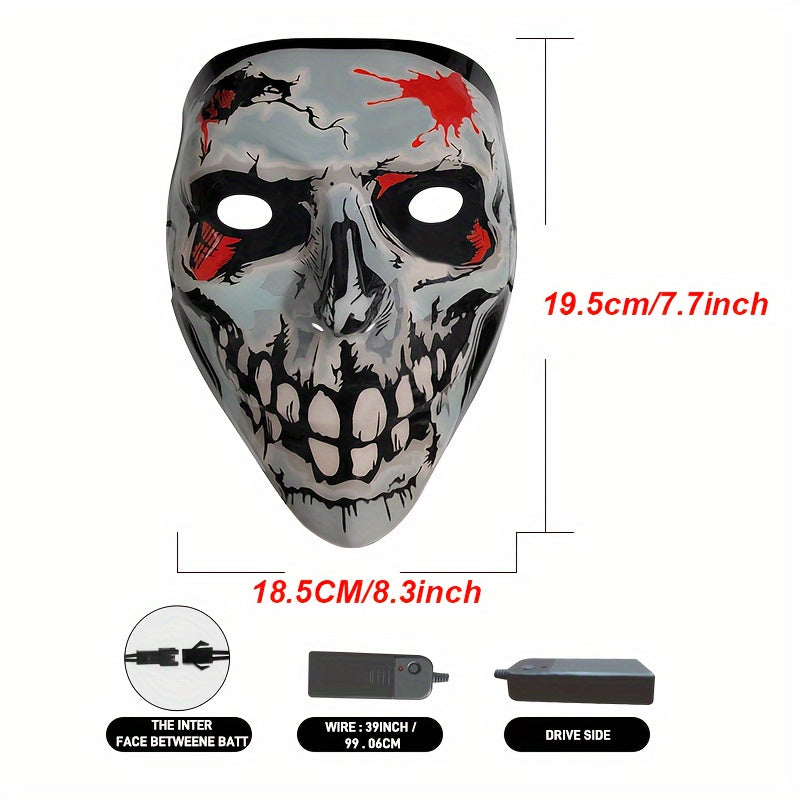 Halloween Luminous Mask Skull Head Mask Party Dating Bar Mask