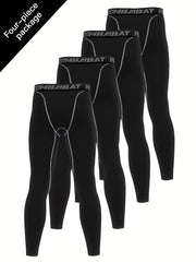 Men's 4pcs Leggings Active Sports Compression Pants