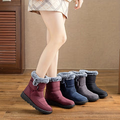 Women's Solid Snow Boots Fur Lined Winter Outdoor Boots