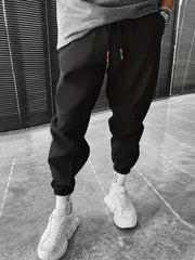 Men's Solid Drawstring Sweatpants Loose Fit Casual Joggers