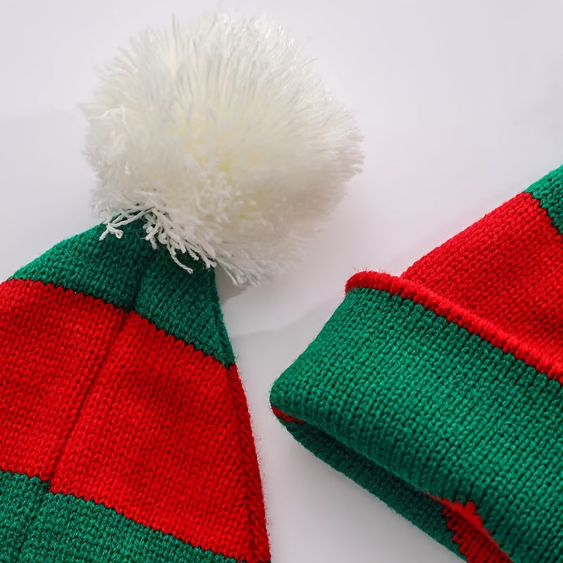 Knitted Christmas Hats With Pom - Adult Santa Hat