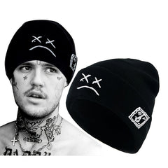 Embroidered Expression Knitted Pullover Hat Warm Outdoor Hat