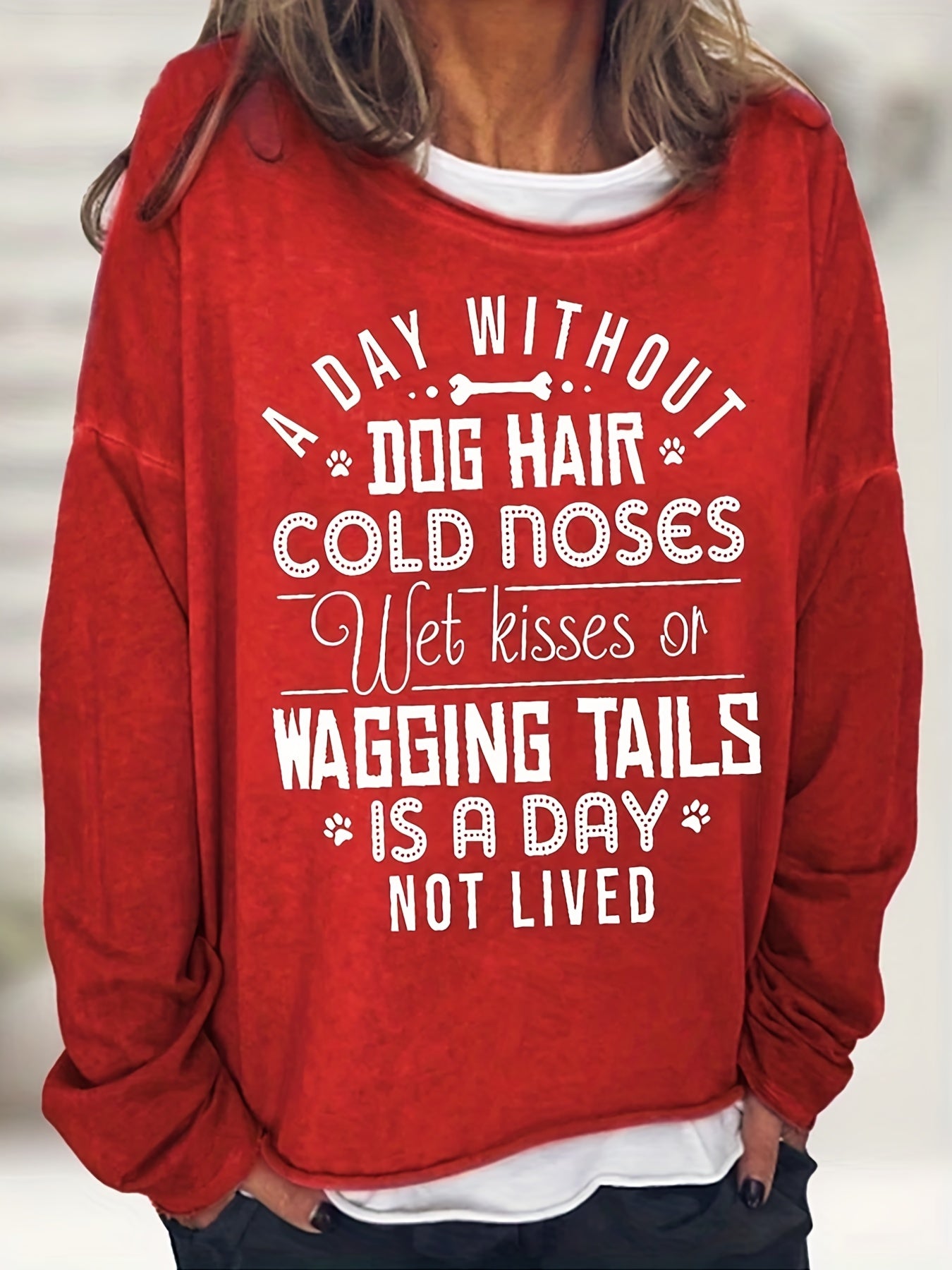 Letter Print Sweatshirt Women's Casual Long Sleeve Crew Neck