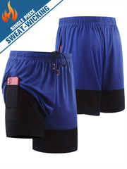 Men's 2 in 1 Shorts Active Stretch Breathable Drawstring Shorts