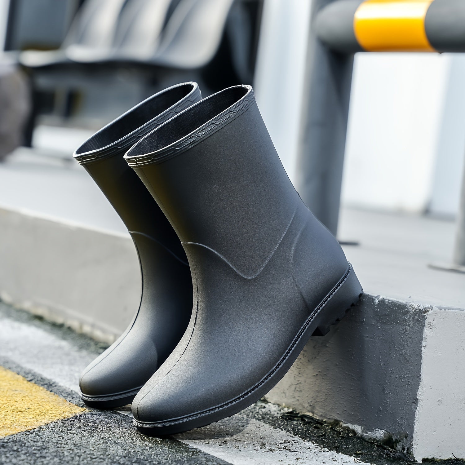 Women's Waterproof High Top Rain Boots Lightweight Solid Non slip