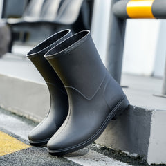 Women's Waterproof High Top Rain Boots Lightweight Solid Non slip