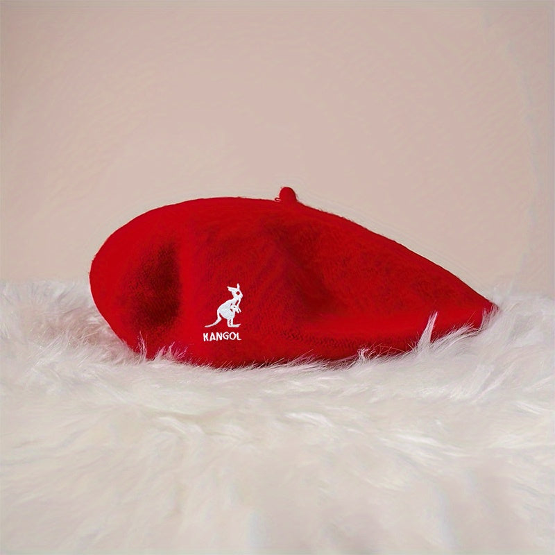 Kangaroo Embroidery Beret Solid Painter Cap Casual Newsboy Hats