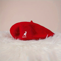 Kangaroo Embroidery Beret Solid Painter Cap Casual Newsboy Hats
