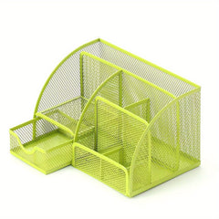 Mesh Pencil Desk Organizer with 6 Compartments