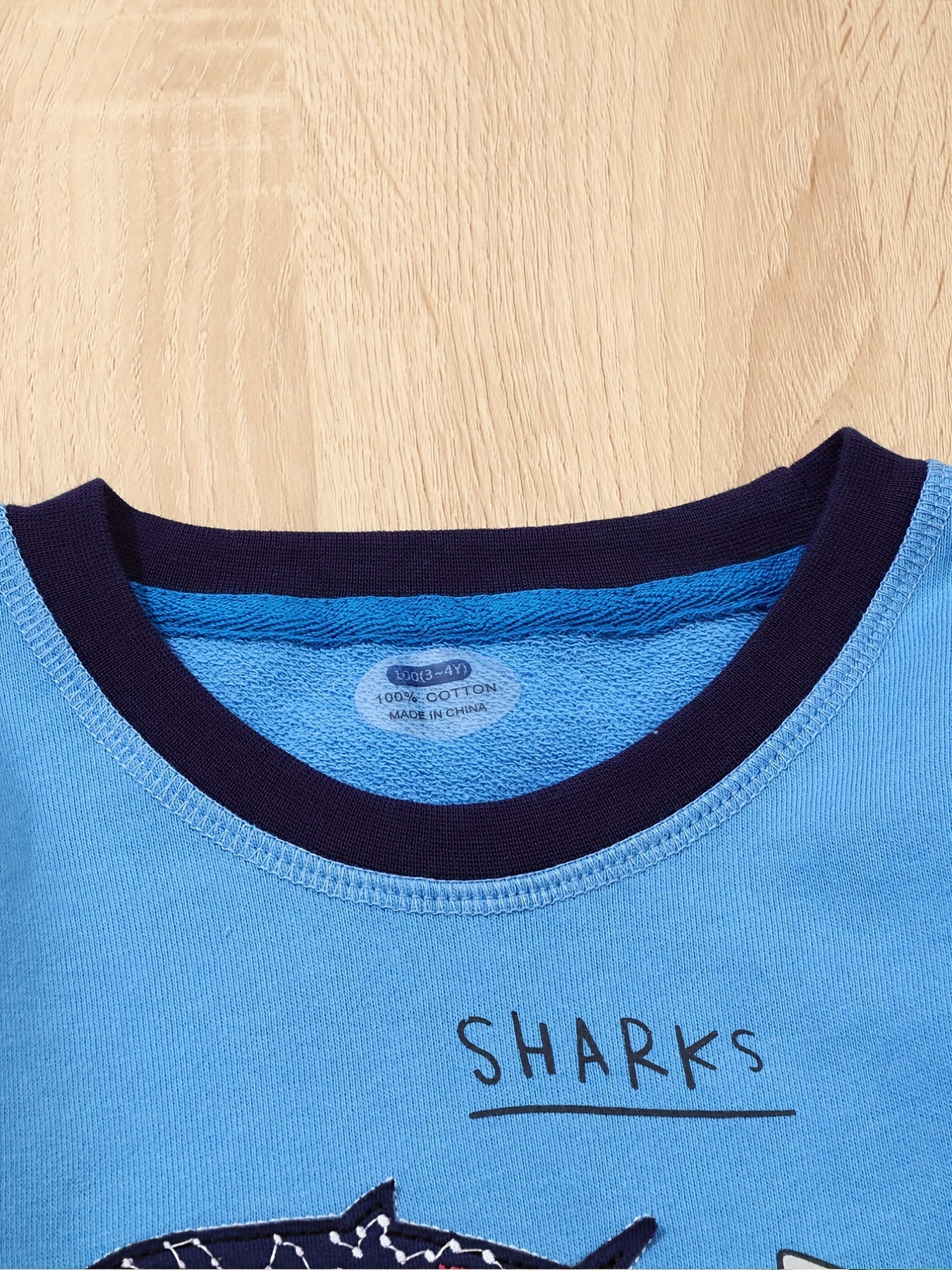 Boy's Cartoon Shark Graphic Sweatshirt for Fall Winter