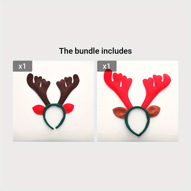 Christmas Deer Antlers Headband With Ears Reindeer Antlers Headband