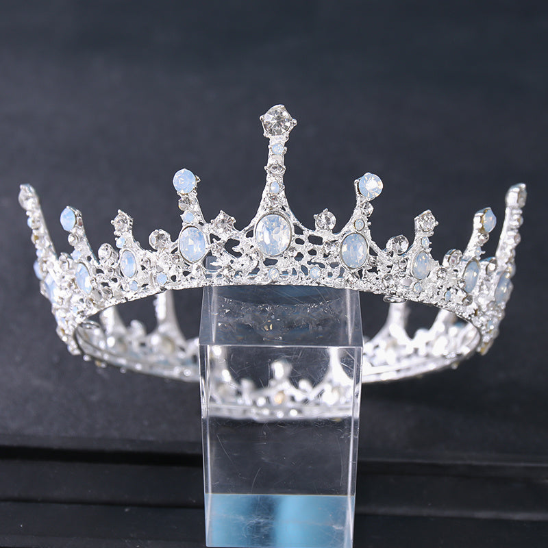 Bronze Baroque Queen Crown Vintage Princess Tiara Crystal Wedding