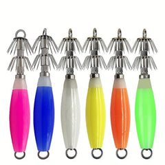 1pc Stainless Steel Luminous Squid Hook Night Light Octopus Hook Sea Fishing Acc