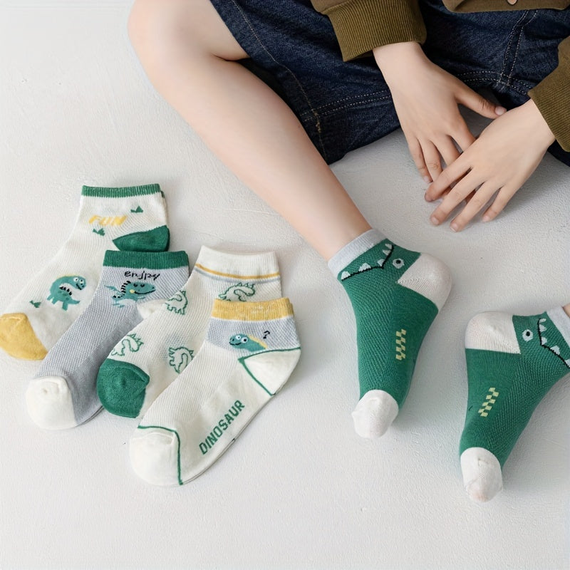 5 Pairs Dinosaur Knit Socks Boys Accessories