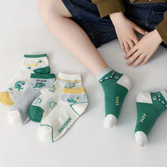 5 Pairs Dinosaur Knit Socks Boys Accessories