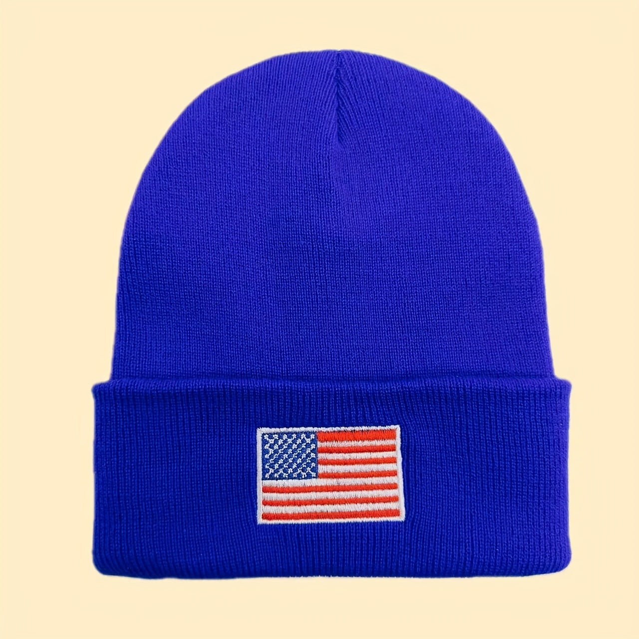 American Flag Embroidered Knitted Hat for Men and Women