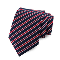 Men's Polyester Yarn Dyed Striped Business Tie