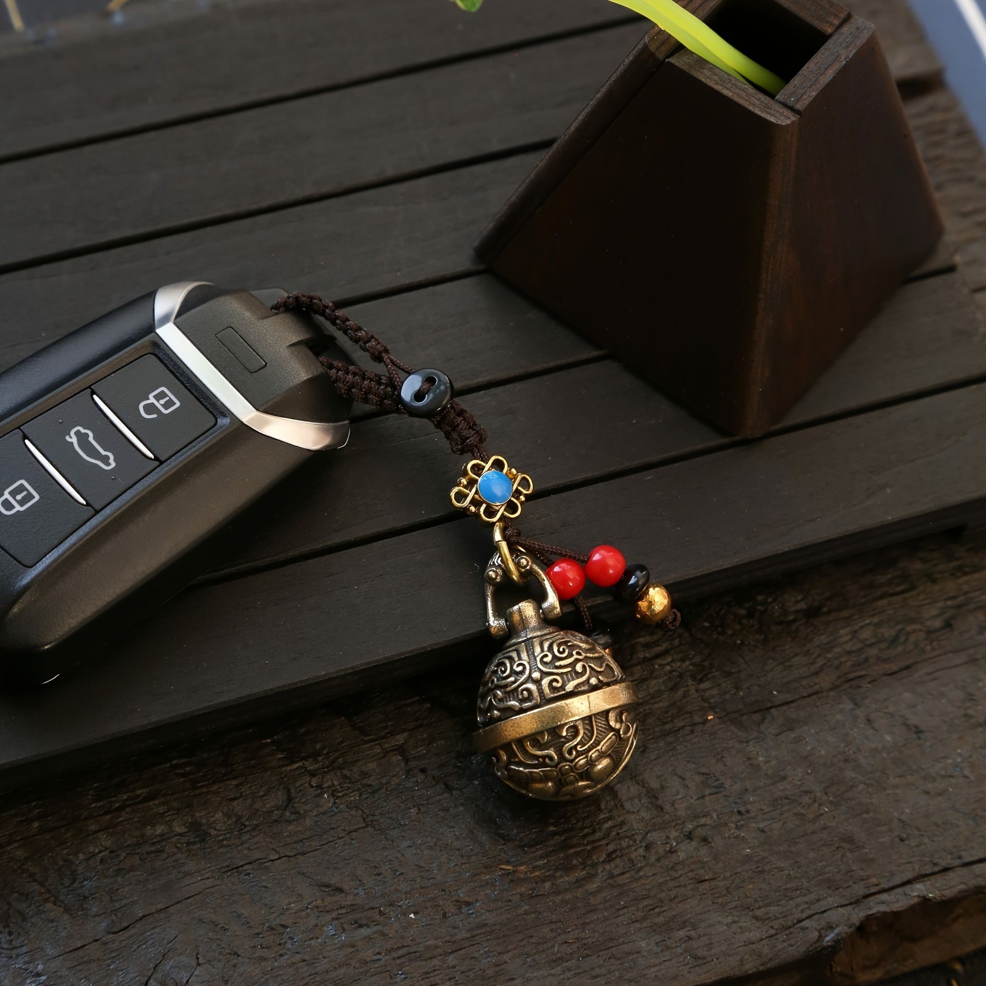 Brass Pixiu Bell Keychain Hollow Out Bell Lucky Decor