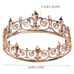 Royal Round Crown Metal Crowns And Tiaras For Cosplay Prom Party Decorations