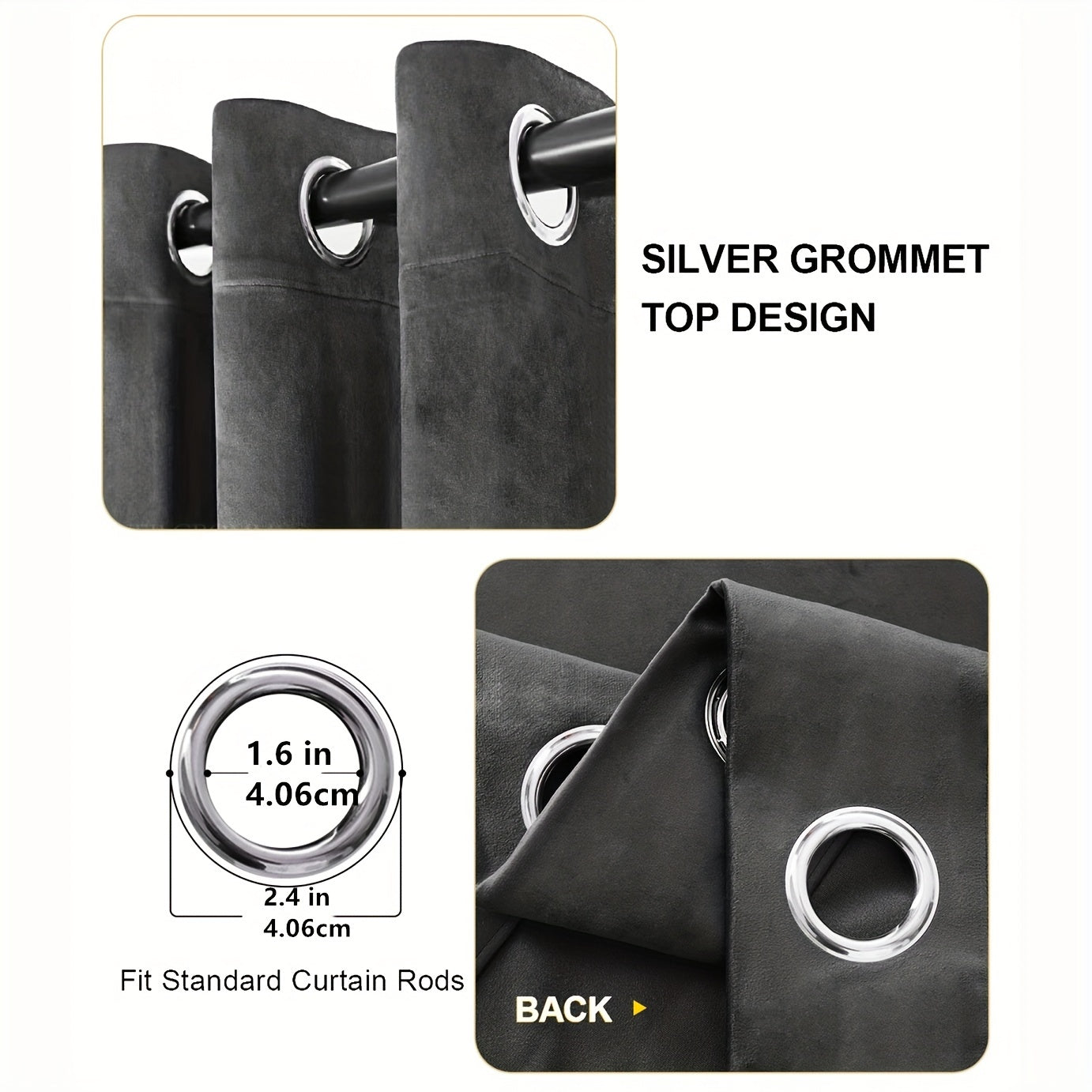 Blackout Velvet Curtains for Bedroom Living Room Soft Grommet Top