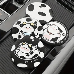 Cartoon Cow Coaster Car Cup Holder Anti Slip Coasters Heat Insulation Pad