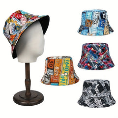 Street Hip hop Fisherman Hat Outdoor Sun Protection Double sided Printing