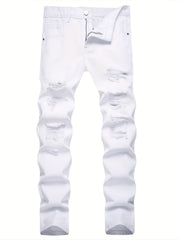 Men's Slim Fit Ripped Jeans Casual Stretch Denim Pants