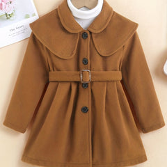 Girls Button Down Overcoat for Spring Fall Winter