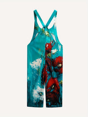 Floral Skull Print Wide Leg Jumpsuit