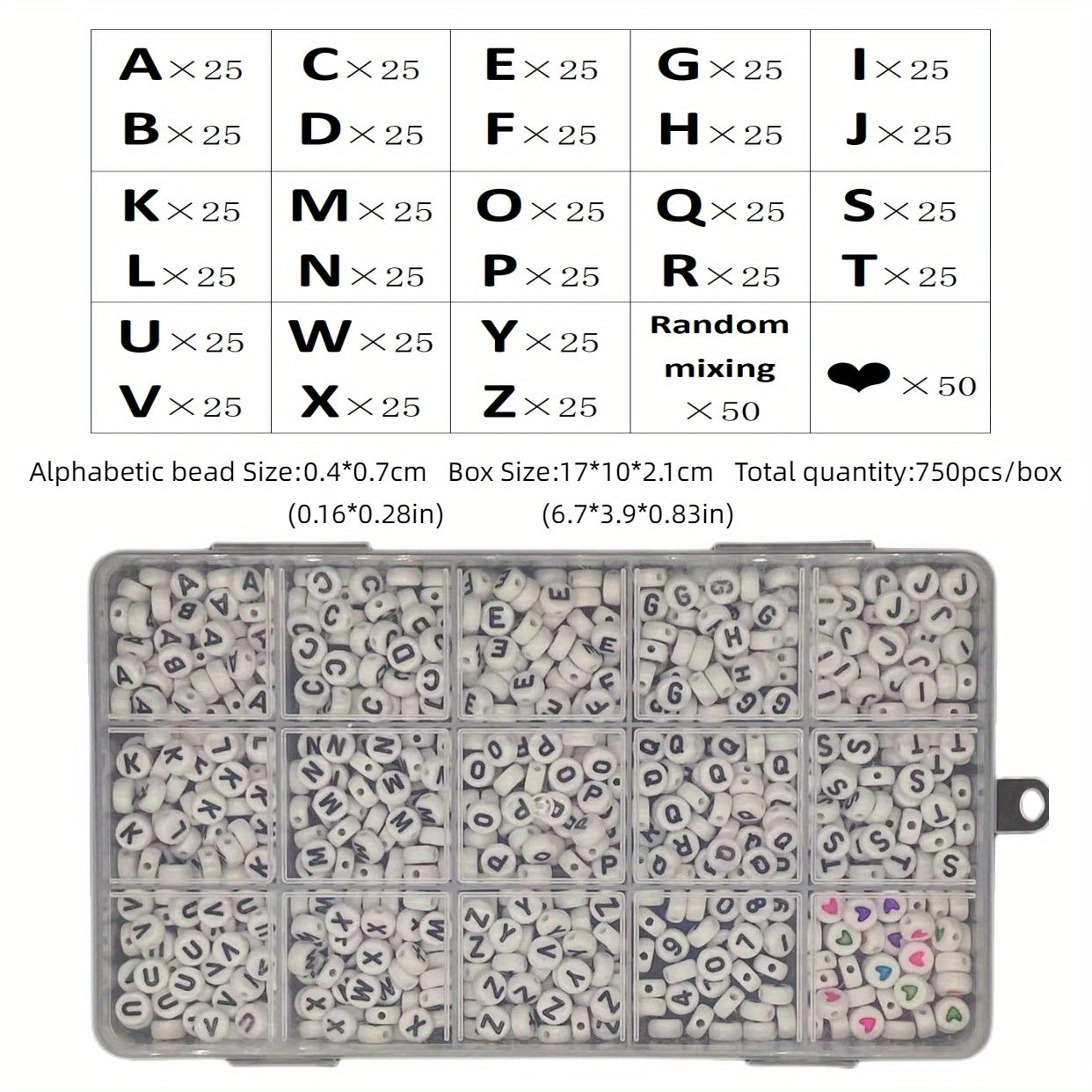 Acrylic Letter Beads Set DIY Bracelet Jewelry Beaded Material Gift