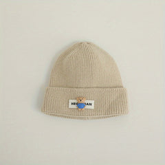 Windproof Knit Beanie Hat with Toy Bear for Men and Women