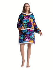 Pumpkin Pattern Dress Up Costume Plush Edge Hoodie