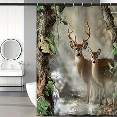 Waterproof Deer Shower Curtain Soft & Durable Bathroom Decor
