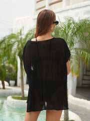 Hollow Out Semi Sheer Cover Up Dress