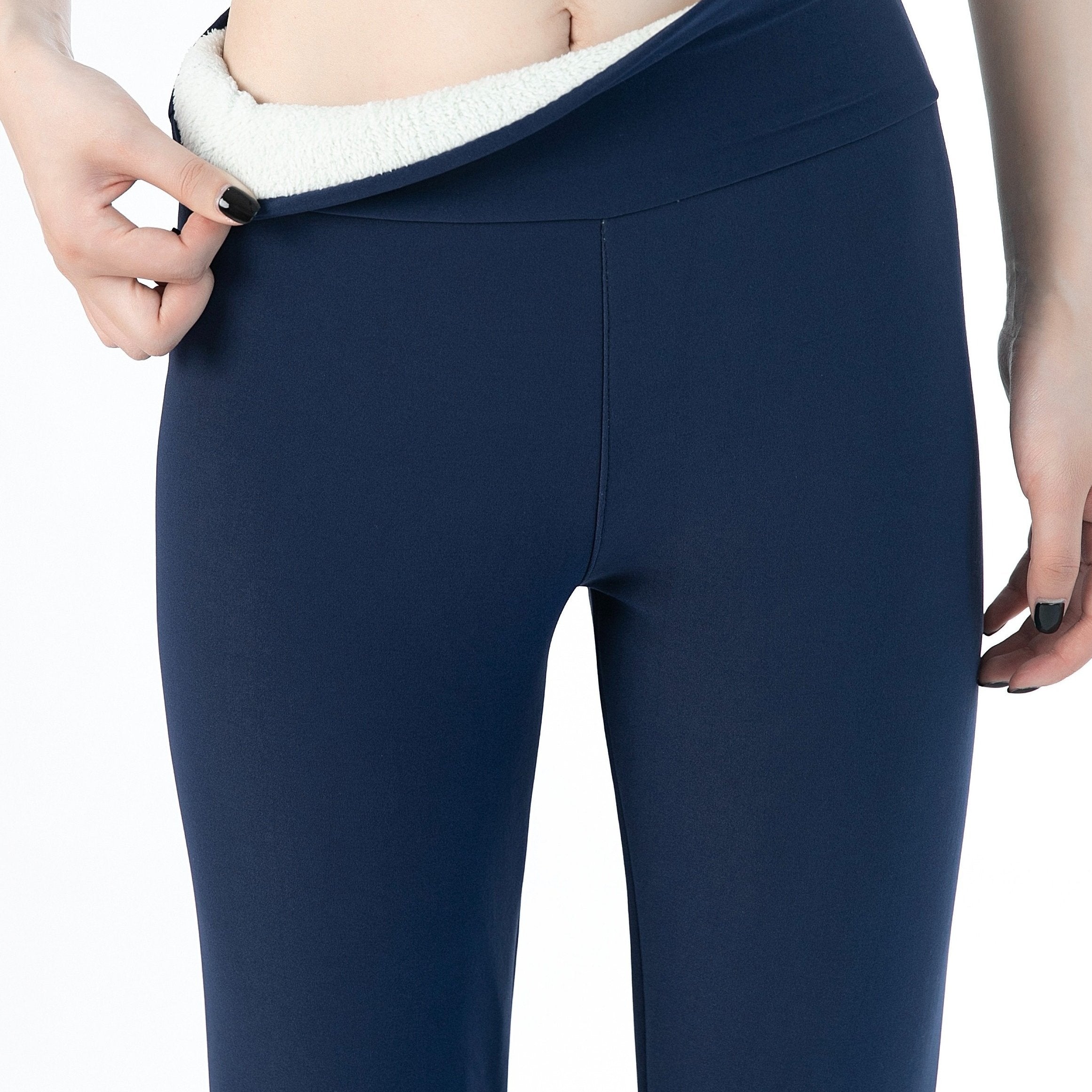 Plush Lined Shaping Pants Tummy Control Elastic Slimmer Thermal