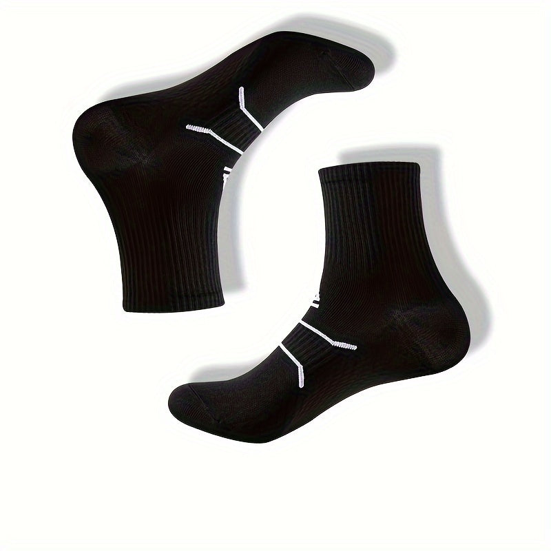 Men's Mid Crew Sport Non Slip Socks Nylon Blend Breathable Athletic Socks