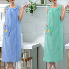 Adults Wearable Bath Towel with Star Pockets