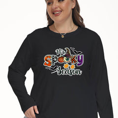 Witch Hat & Bat Print Long Sleeve Lounge Top