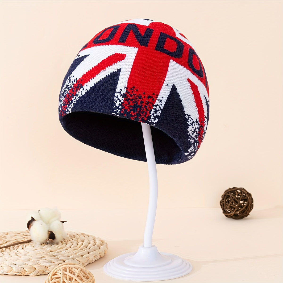 British Beige Flag Cotton Hat Adjustable Cuff Men Women