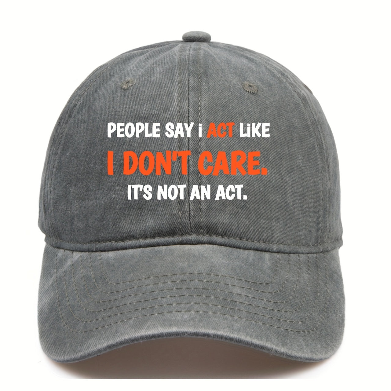 I DON'T CARE Letter Printed Baseball Cap Sunscreen Cap