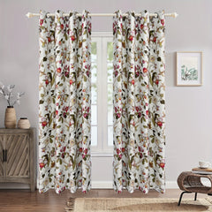 Rustic Floral Blackout Curtain for Living Room Bedroom Decor