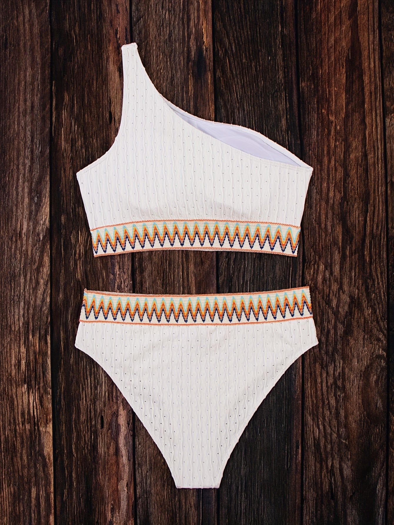 Polka Dot One Shoulder Bikini Set